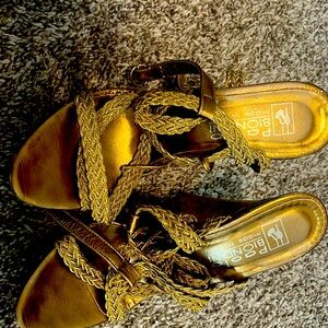 Paolo Biondini wedge sandals. Made in Italy
